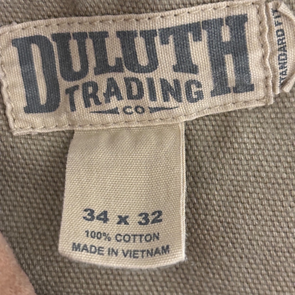 Duluth Trading Co Cargo Pants Mens 34x29 Tan Fire Hose Cotton Canvas Workwear - Picture 2 of 9